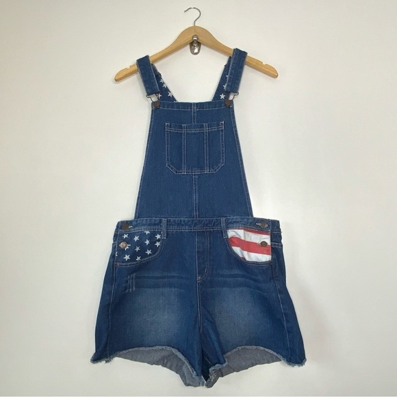 Tipsy Elves Denim - TIPSY Elves Women’s Size XXL Freedom Denim  Overalls/American Flag, 4th of July.